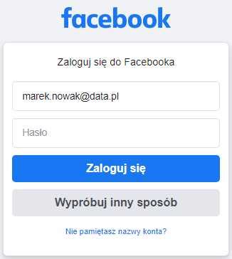 Zaloguj się do swojego konta na Facebooku 